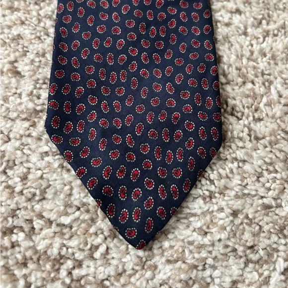 Christian Dior 100% Silk Tie Navy Blue - Picture 6 of 7